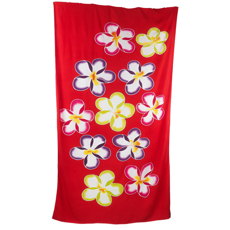 Pareo Sarong Bali Flowers 06 Red 200 x 118 cm