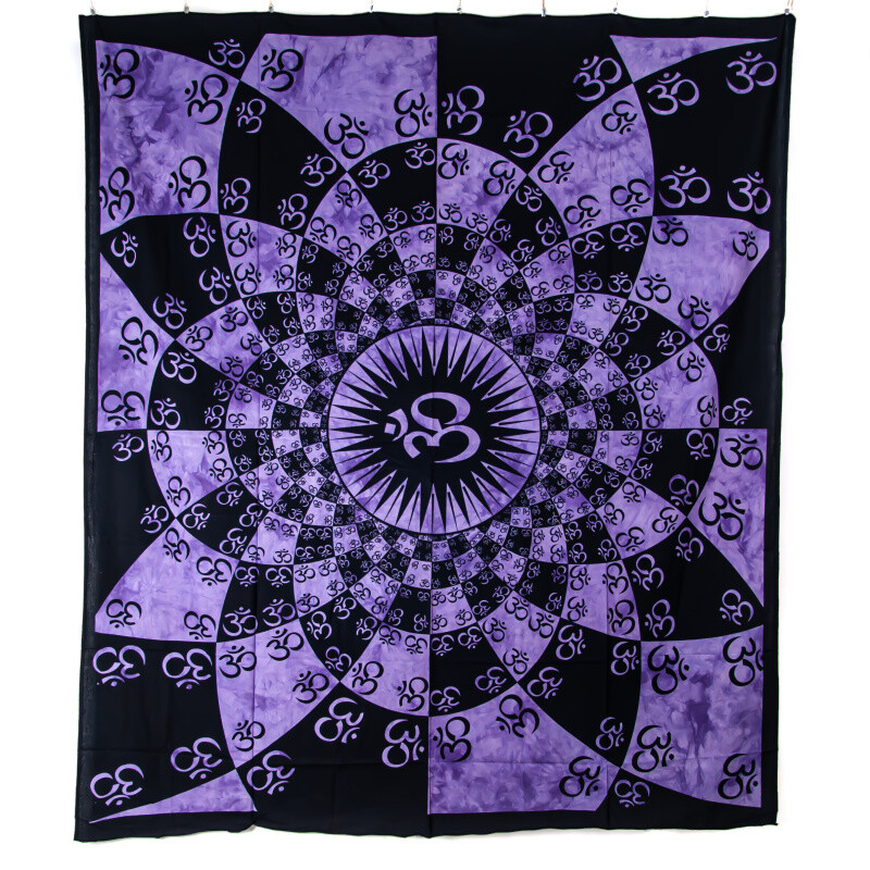 Bedspread Double Endless Om Purple