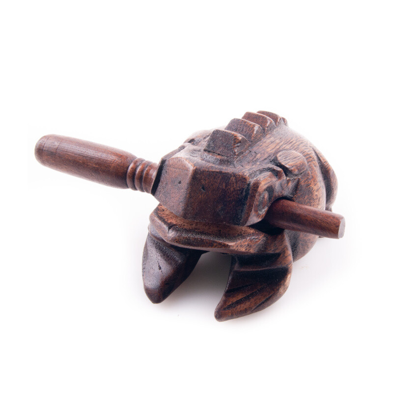 Playing Wooden Frog 12 cm Brindle