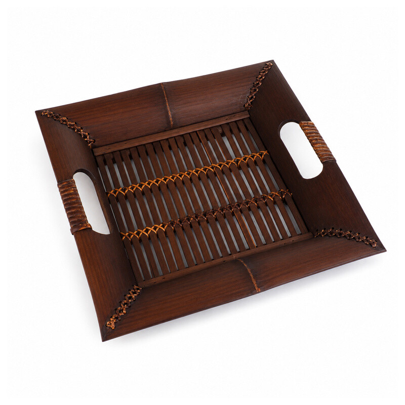 Bamboo Tray Square 01 28 x 28 cm Brown