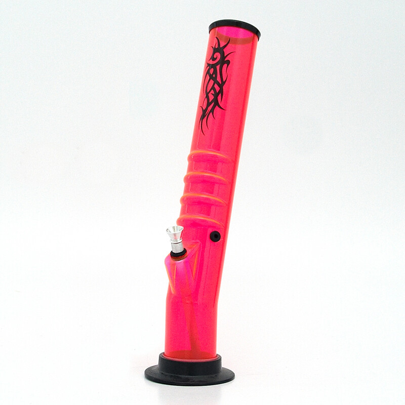 Bong Acrylic Tube Tattoo UV 37 cm Pink