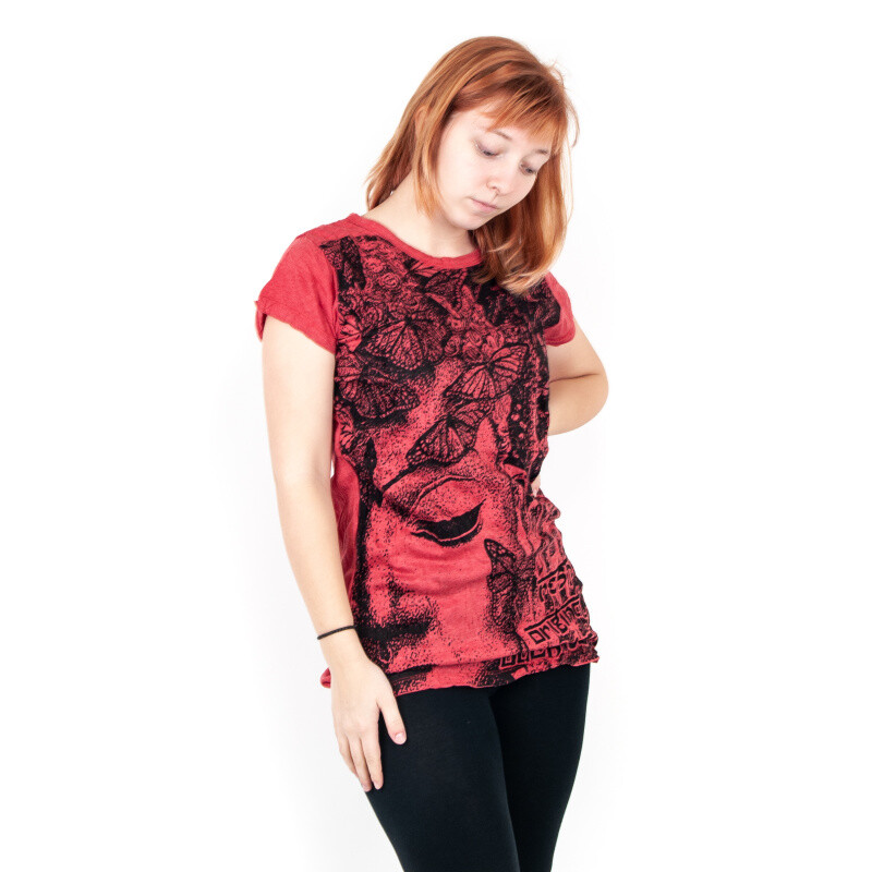 T-shirt Ladies' SURE Butterfly Buddha L Red