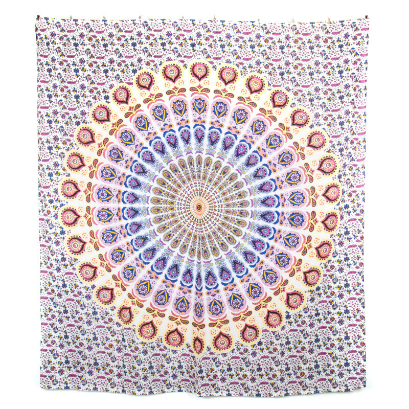 Bedspread Double Owl Mandala Purple