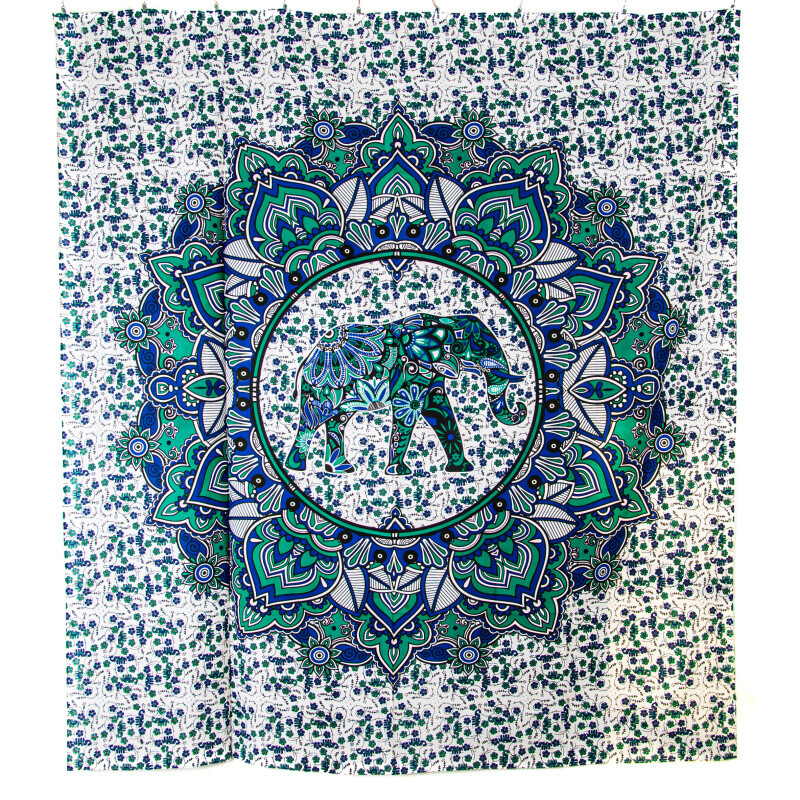 Bedspread Double Elephant Idol Green