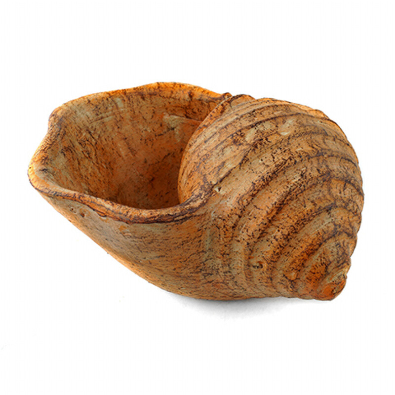 Concrete Flowerpot Shell 17 cm Orange