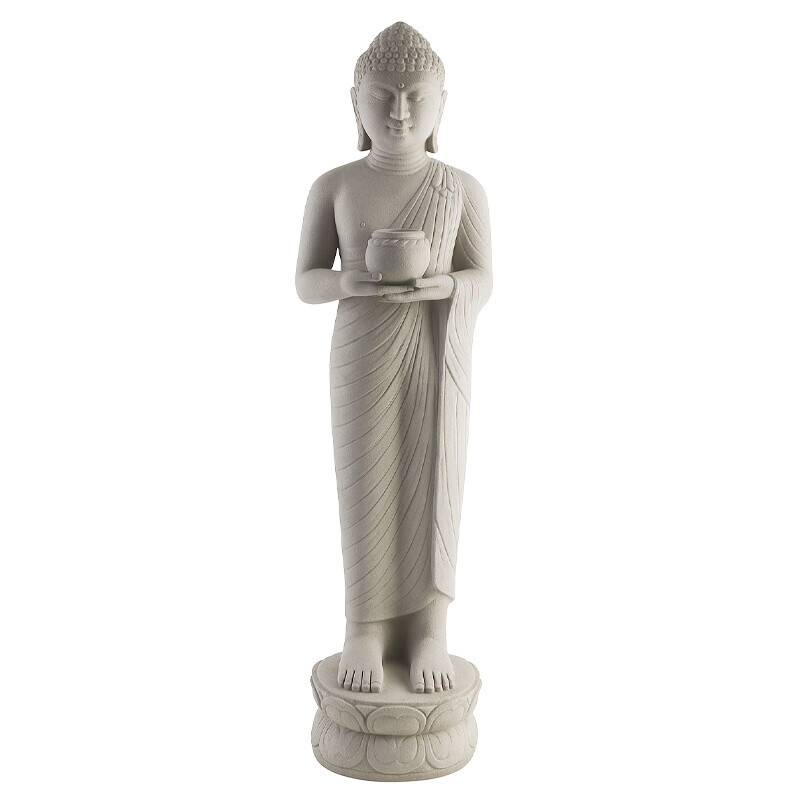 Concrete Statue Buddha Alms Bowl 147 cm Grey