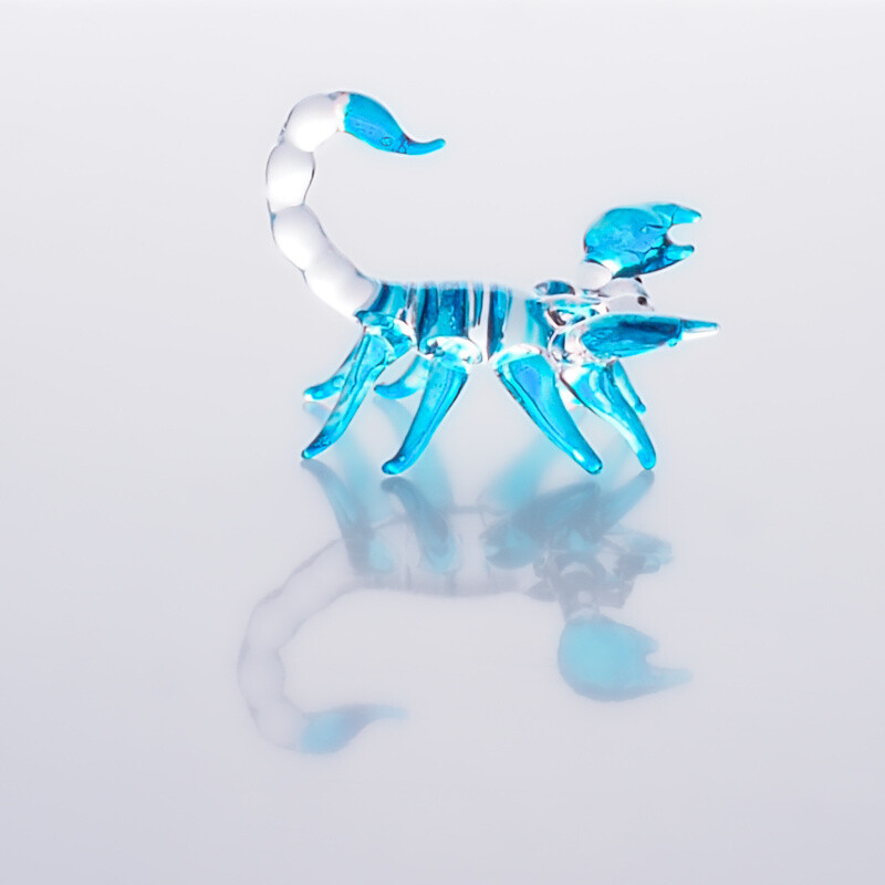 Glass Statuette Scorpion Turquoise