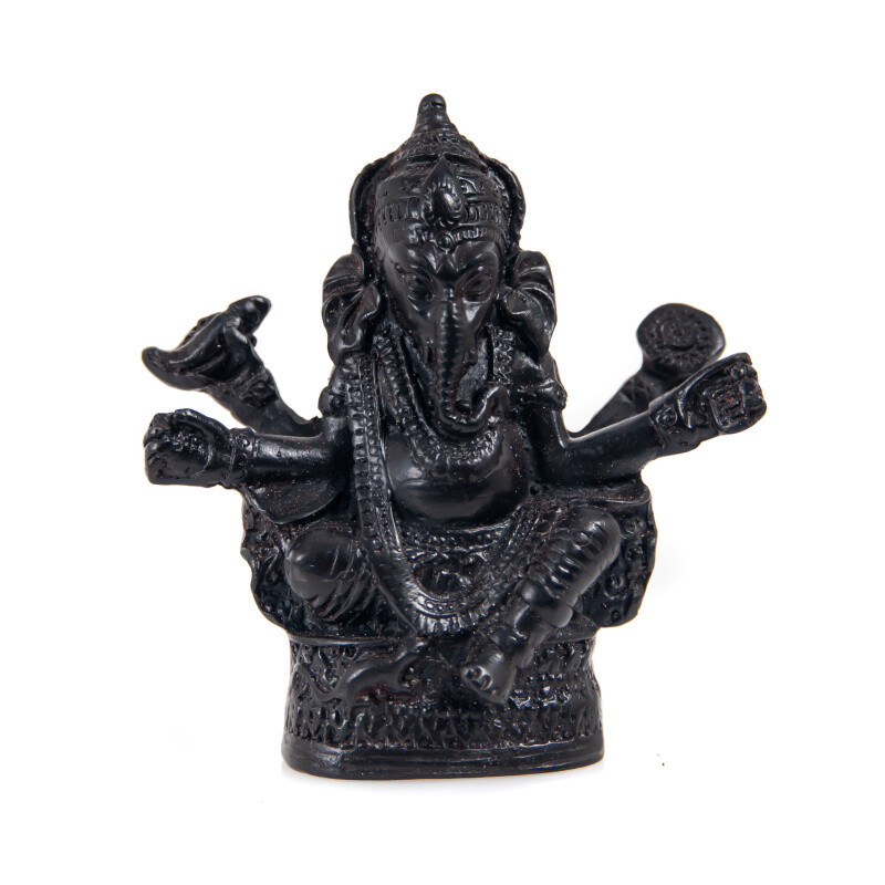 Statuette Resin Ganesh 8 cm Black