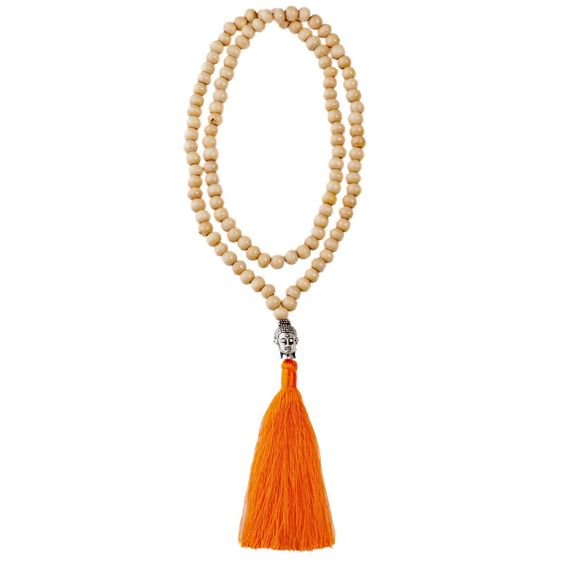 Japa Mala Buddha Head Light 09 mm Orange