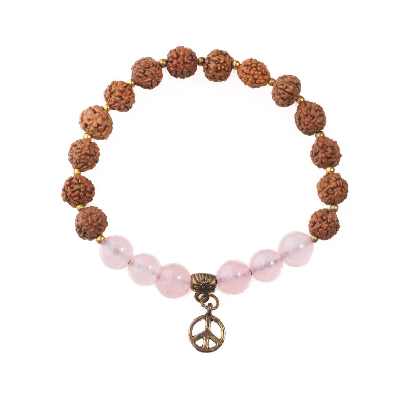 Japa Mala Bracelet Peace 08 mm Pink