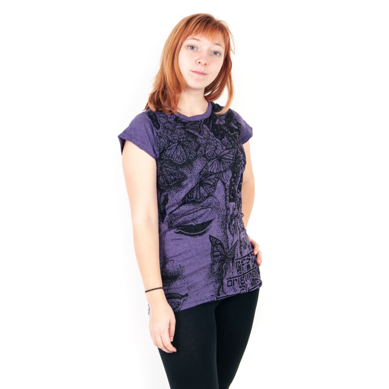 T-shirt Ladies' SURE Butterfly Buddha S Purple
