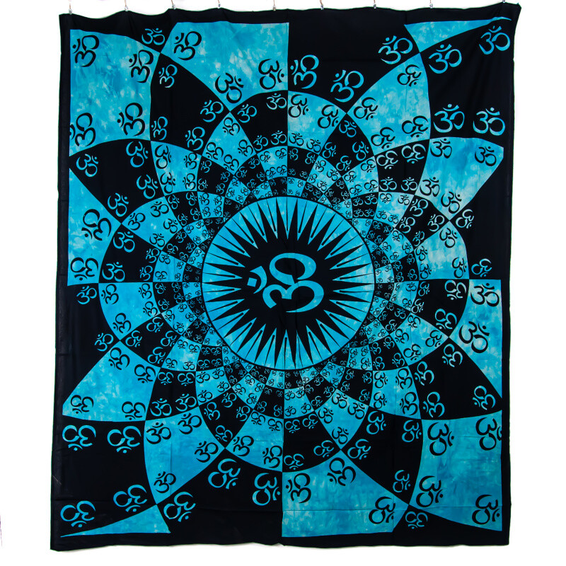 Bedspread Double Endless Om Turquoise