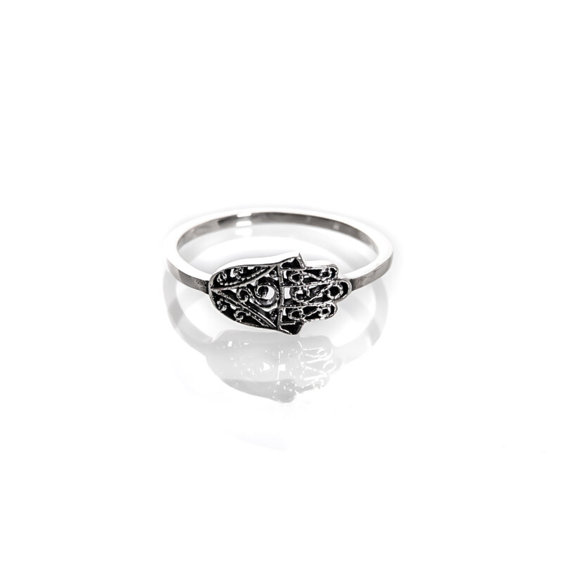 Silver Ring Hamsa 09