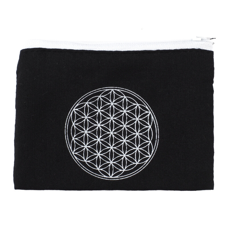 Purse Zippy Flower of Life Black