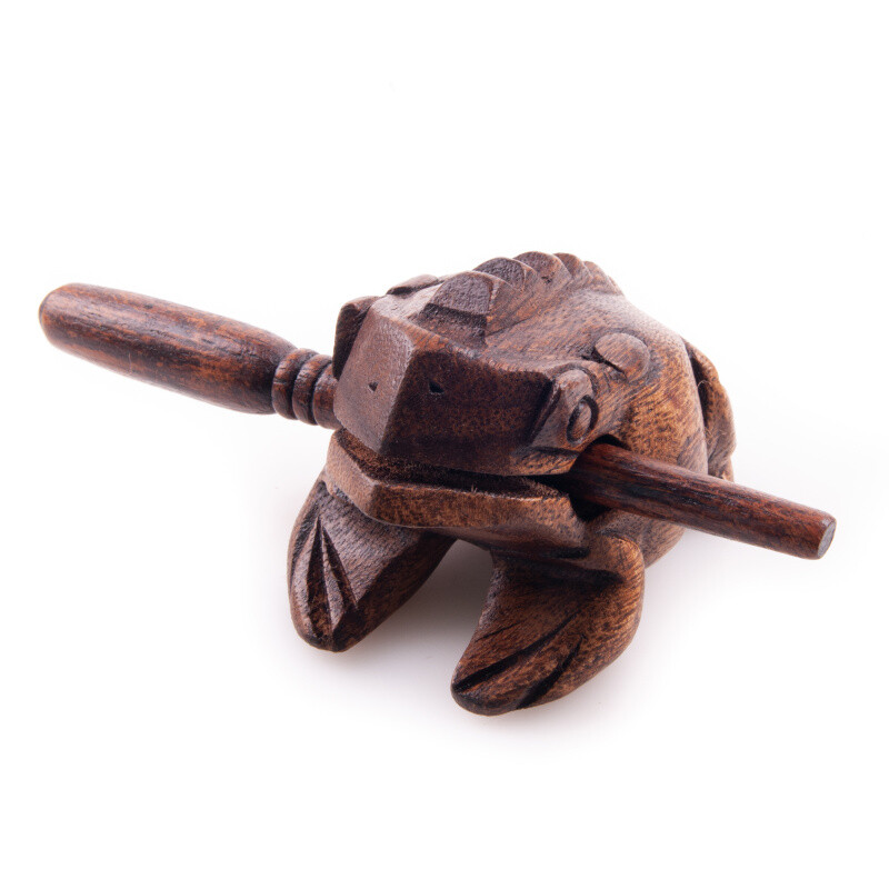 Playing Wooden Frog 10 cm Brindle