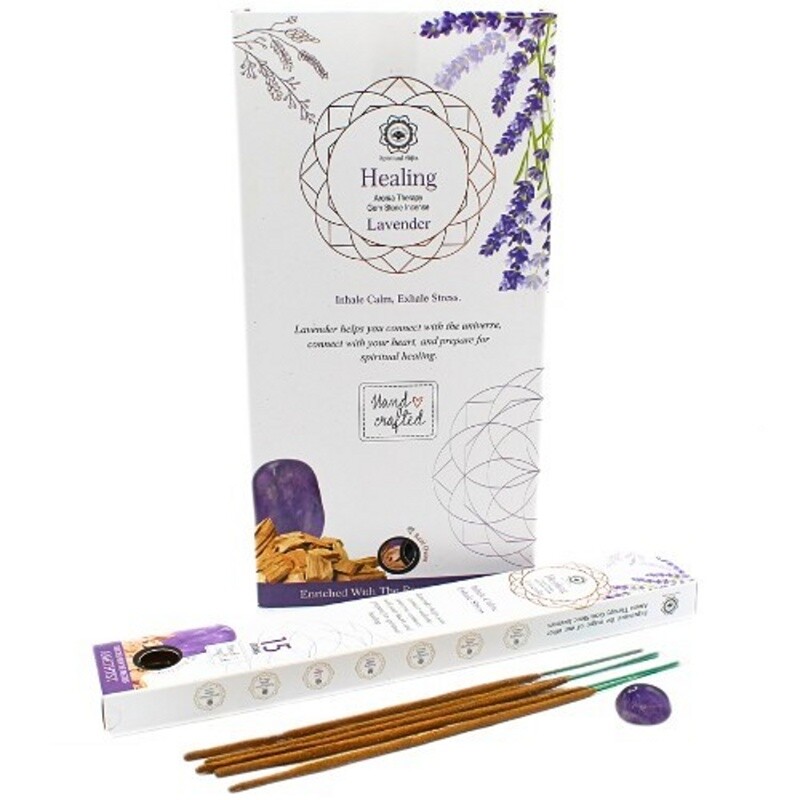 Incense Sticks Green Tree Gemstone Healing - Lavender + Amethyst
