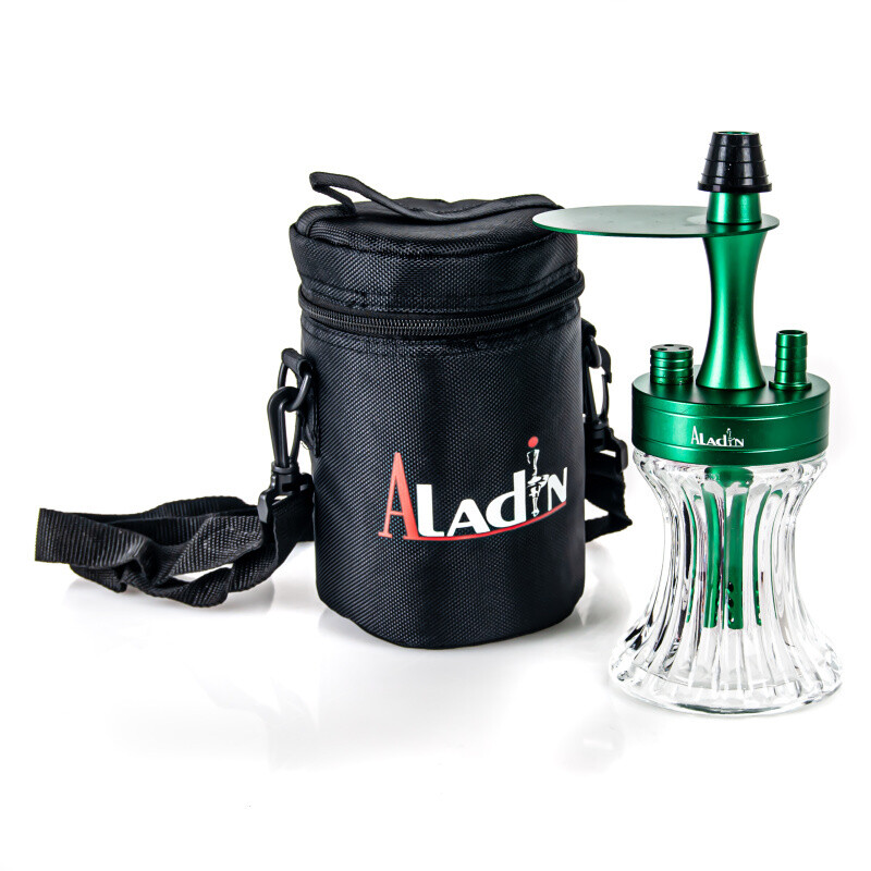 Hookah Aladin 2Go ALU Green 23 cm Clear