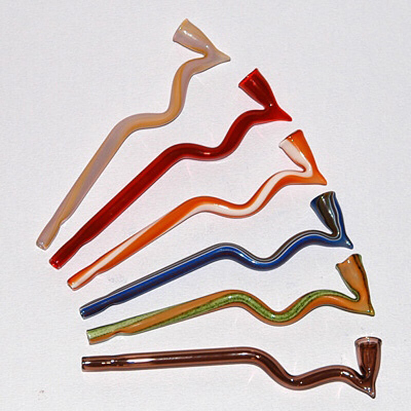 Glass Pipe Coloured Fag 11 cm