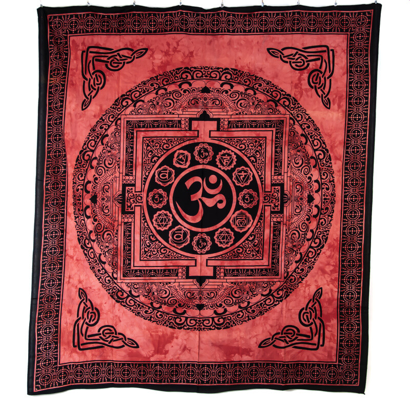 Bedspread Double Om Seal Red