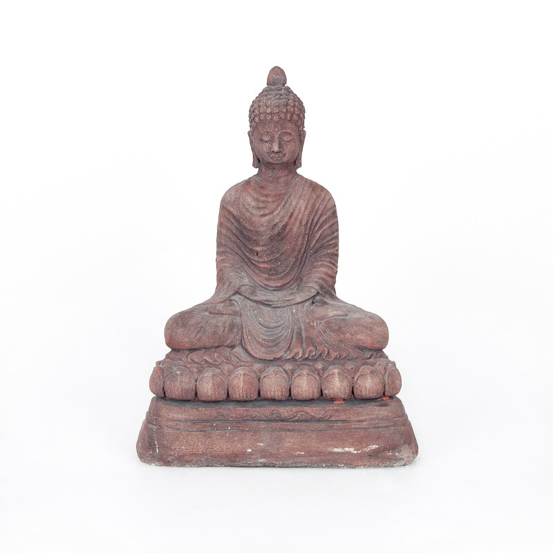 Statuette Concrete Buddha Meditation 38 cm Red