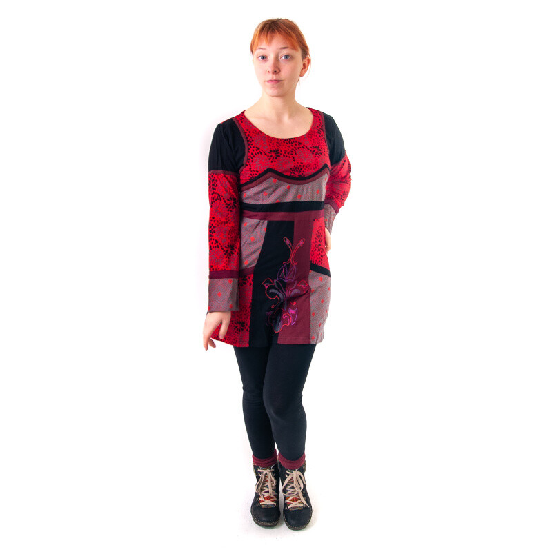 Dress Joy 16 Long Sleeve L Red-Grey
