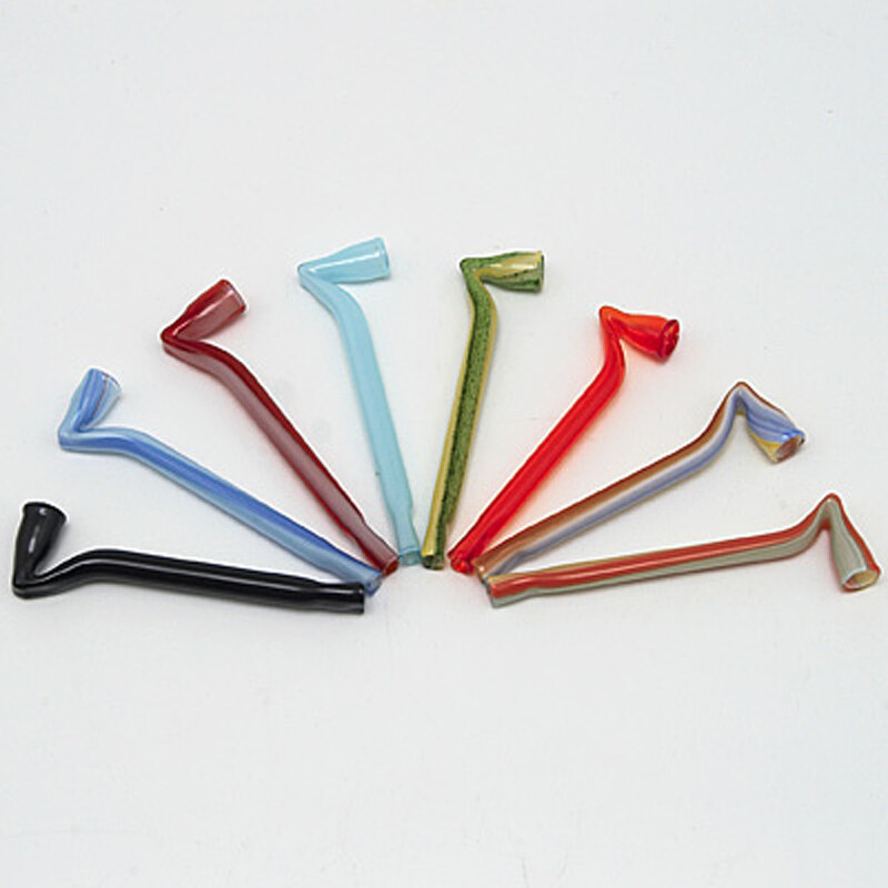 Glass Pipe Coloured Grass 9 cm