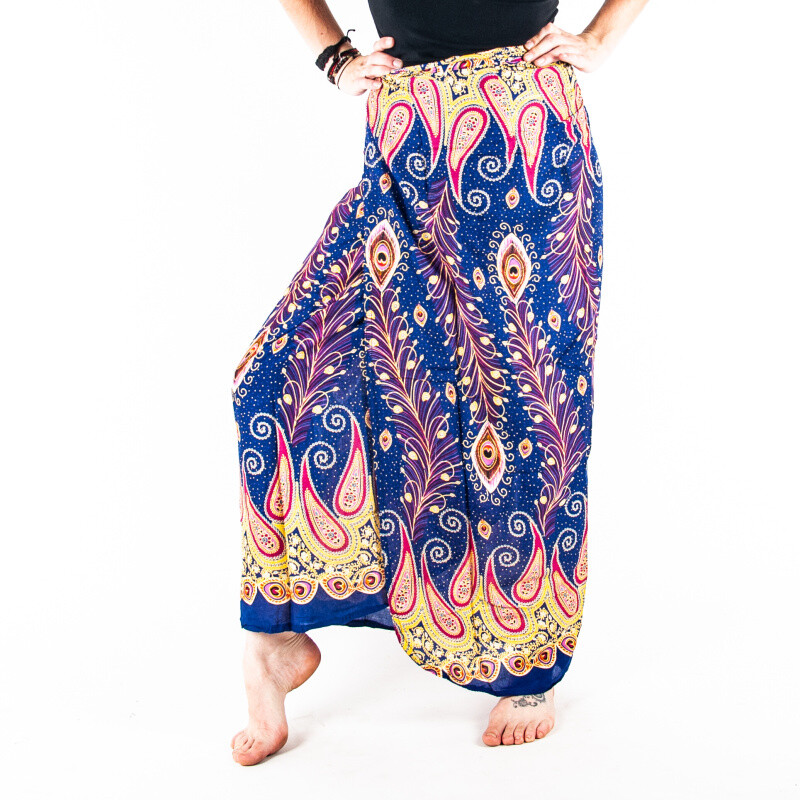 Skirt Peacock Feathers Blue