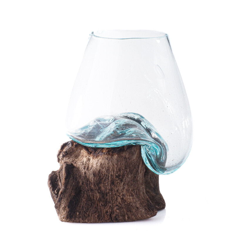 Glass Jar on Driftwood Small 06