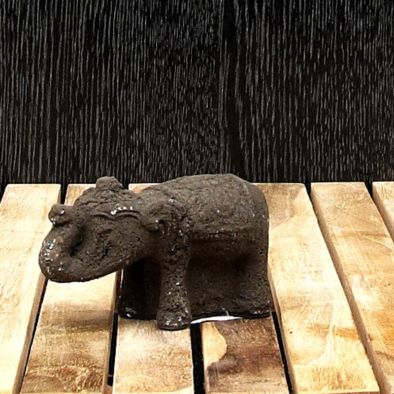 Statuette Stone Elephant 6 cm Black