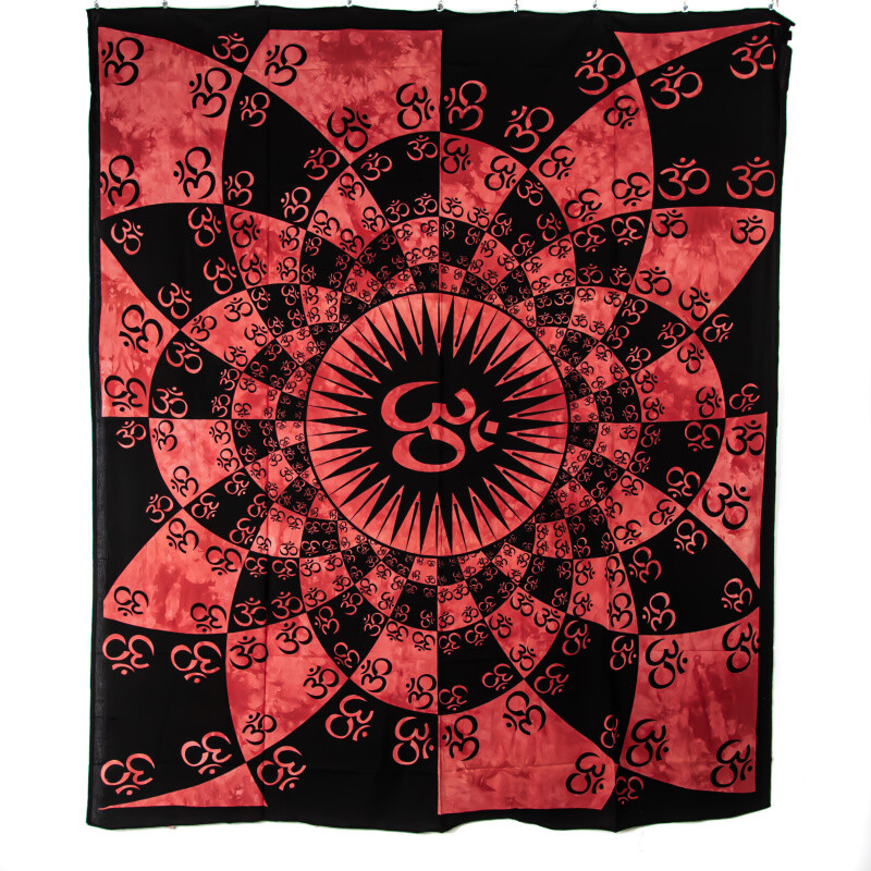 Bedspread Double Endless Om Red