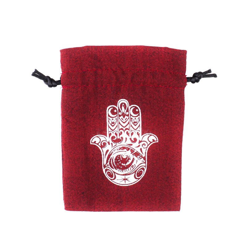 Gift Bag Hamsa 8 x 11 cm Wine Red