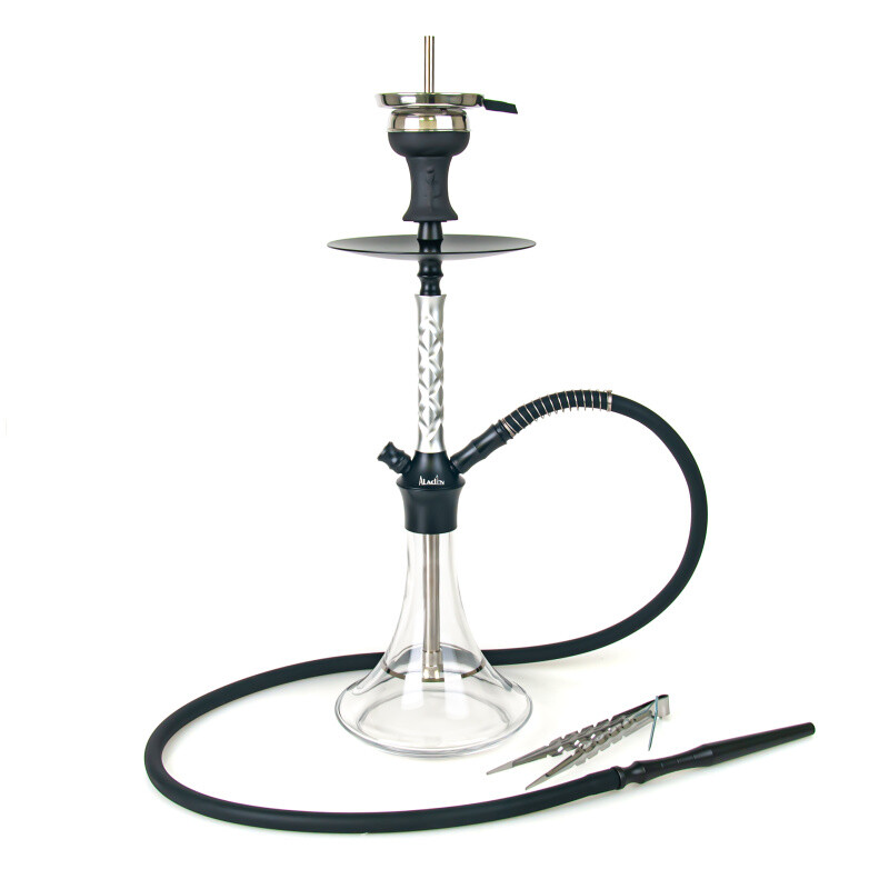 Hookah Aladin Alux M3.1 Silver 48 cm Clear