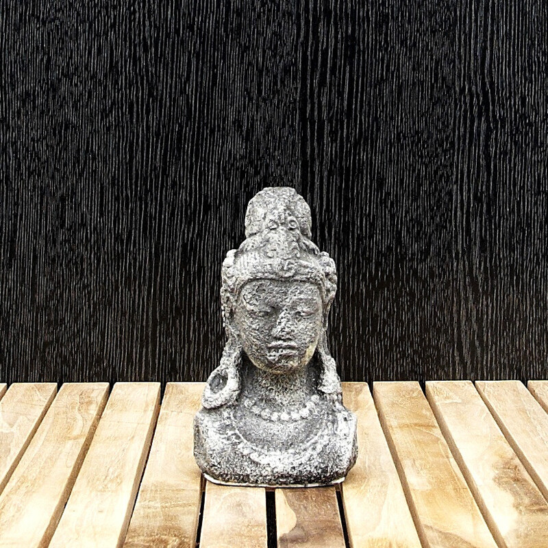 Statuette Stone Shiva Head 15 cm Grey