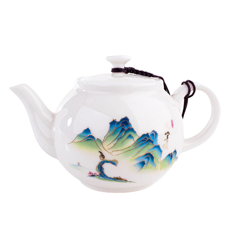 Teapot Porcelain China Misty Mountains