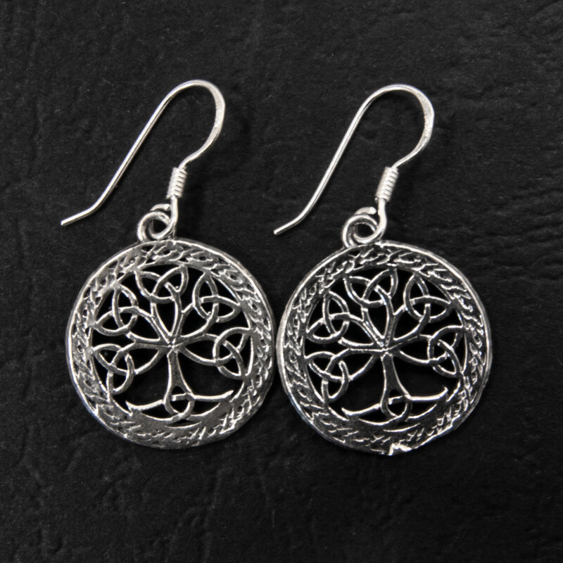 Silver Earrings Celtic Tree