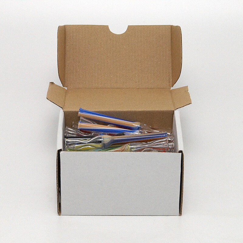 Glass Pipe Coloured Twigs 7 cm Box 30 pcs