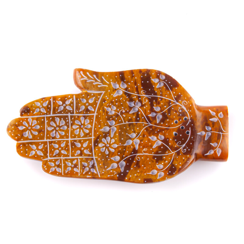 Incense Stick Holder - Stone Hand Yellow