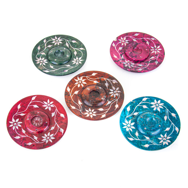Incense Sticks Holder - Stone Lotus Colored