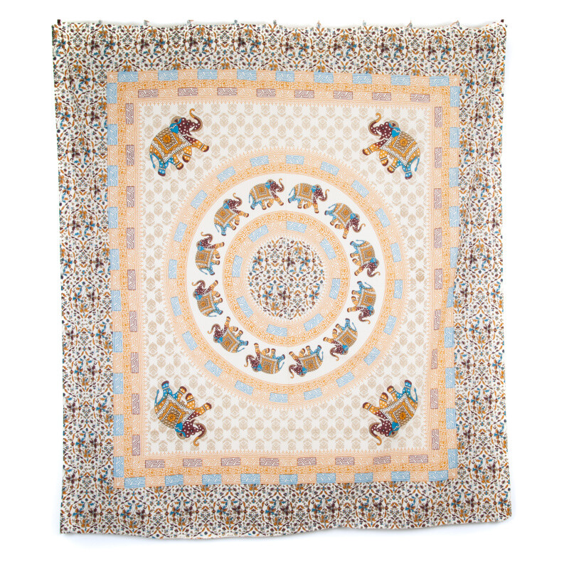 Bedspread Double Elephant World Brown