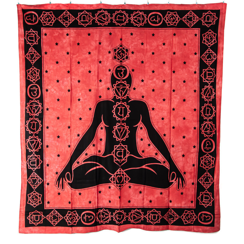 Bedspread Double 7 Chakras Red