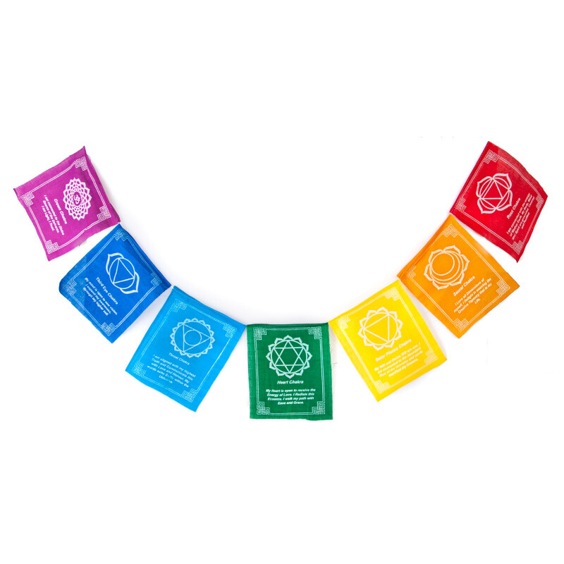 Tibetan Prayer Flags 7 Chakras 20 x 24 cm 7 pcs