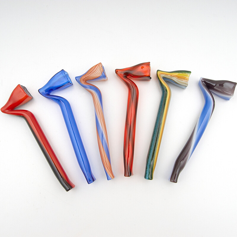 Glass Pipe Coloured Hockey Sticks 10 cm
