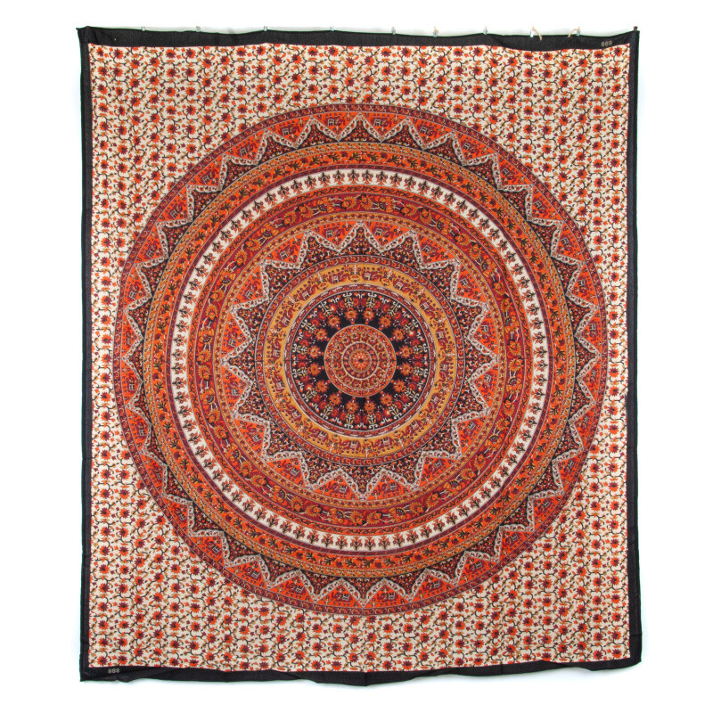 Bedspread Double Elephant Garden Orange
