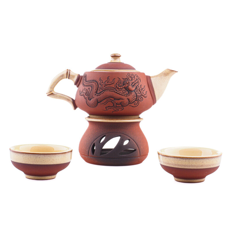 Tea Set Dragon DUO Red - 2 Teacups