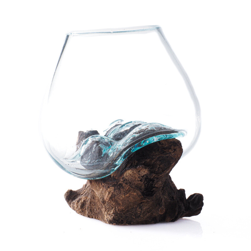 Glass Jar on Driftwood Small 02