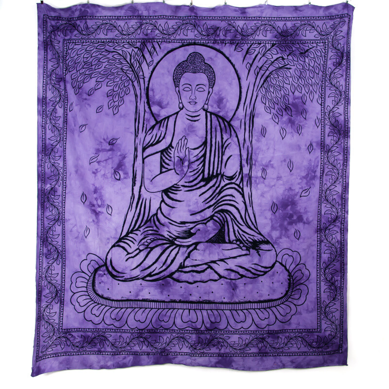 Bedspread Double Buddha Protection Purple