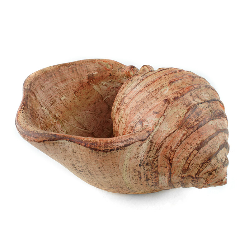 Concrete Flowerpot Shell 17 cm Red