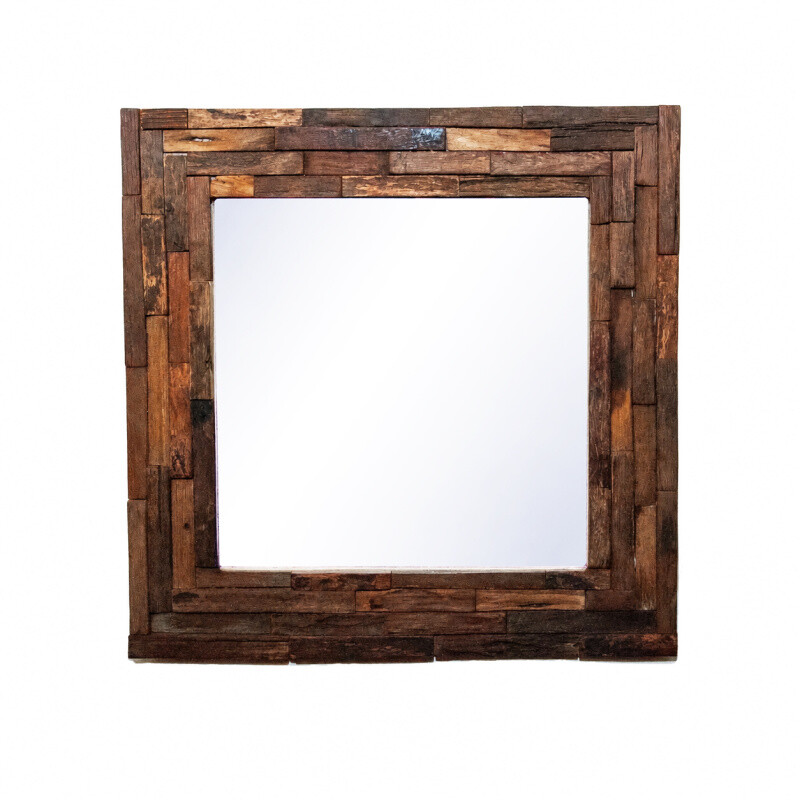 Wooden Framed Mirror Square Deck Puzzle 50 x 50 cm