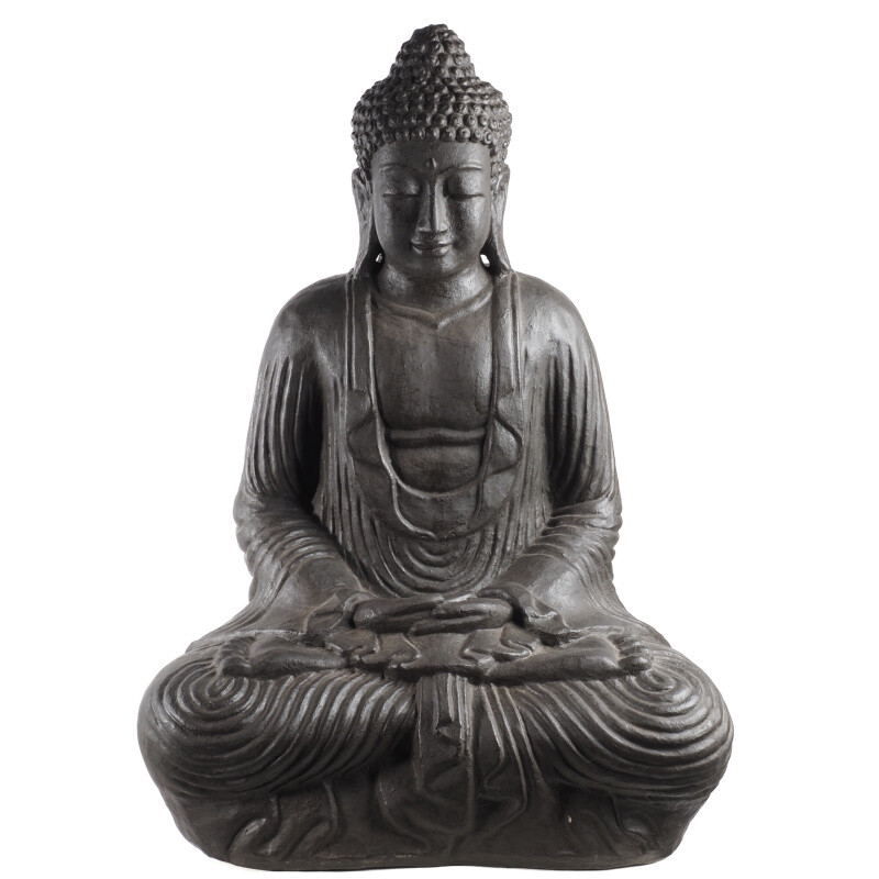 Concrete Statue Buddha Meditation 98 cm Black