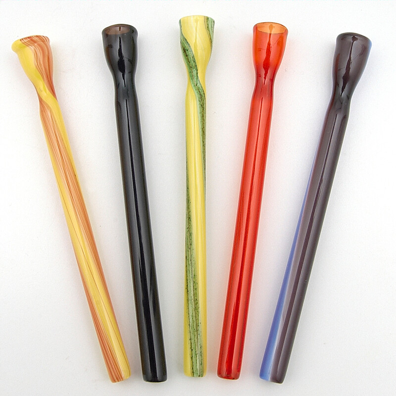 Glass Pipe Coloured Ganja 10 cm